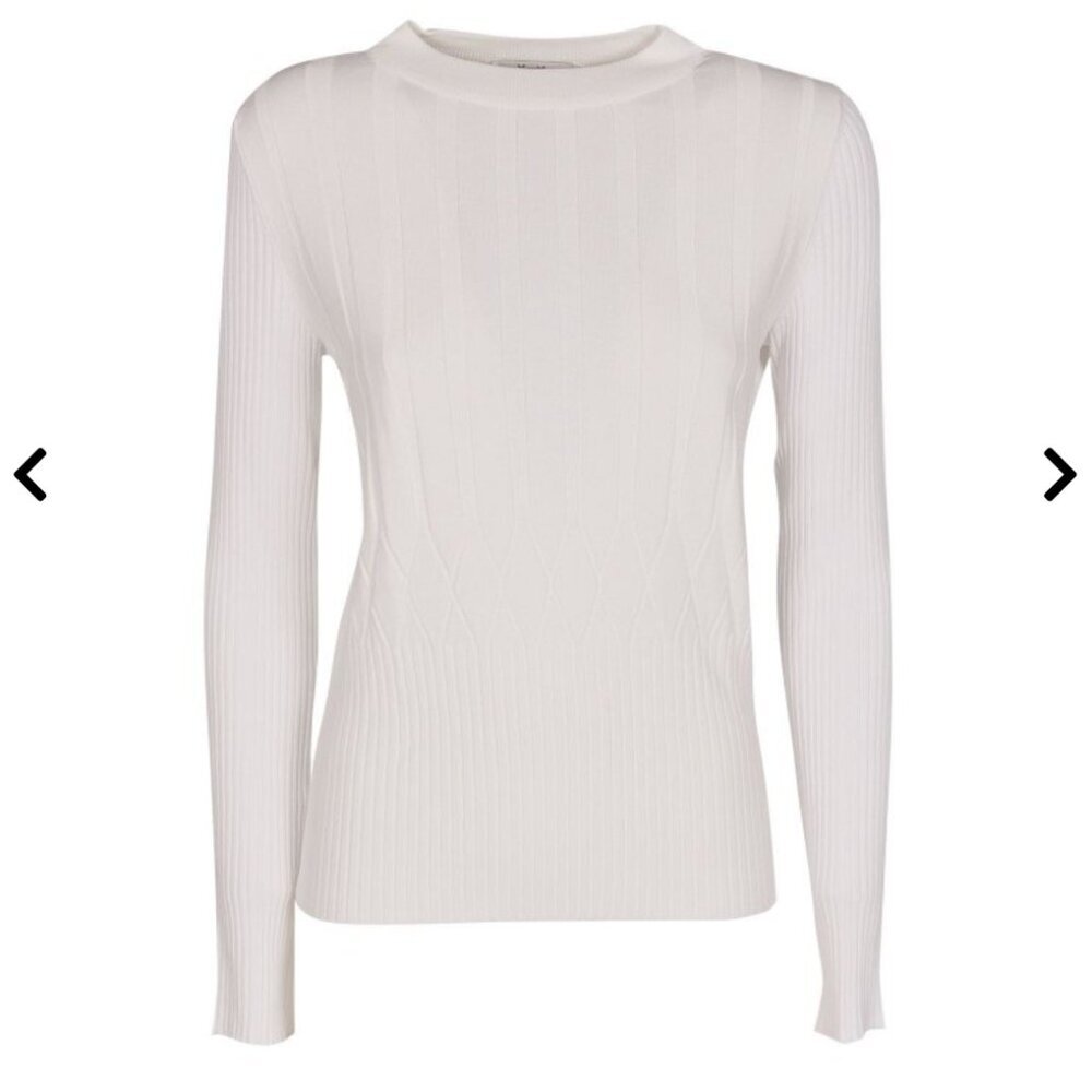 Max Mara Ribbed Nevada Sweater in White